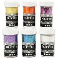 Glitter, 6x20 g, asstd colours [HOB-28426]