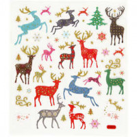 Fancy Glitter Stickers, sheet 15x16.5 cm, approx. 44 pc, 1 sheet [HOB-28914]