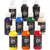 A-Color Acrylic Paint, 10x100 ml, asstd colours [HOB-32001]