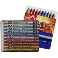 Neocolor I Crayons, thickness 8 mm, L: 10 cm, 10 pcs, metallic colours [HOB-34012]