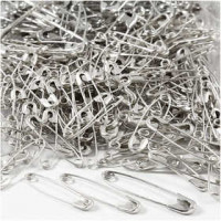 Safety Pins, L: 28+31+36 mm, thickness 0.7-0.8 mm, 600 pcs, silver [HOB-41130]