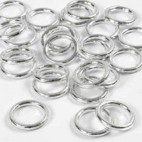 Plastic Ring, outer size 15 mm, inner size 11 mm, 25 pcs, silver [HOB-41260]