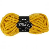 Chunky yarn of acrylic, L: 17 m, manga, 200 g, dark yellow [HOB-42151]