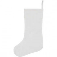 Christmas Stocking, size 49x26 cm, 210 g/m2, 1 pc, white [HOB-44598]