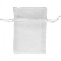 Organza Bags, size 7x10 cm, 10 pcs, white [HOB-47428]
