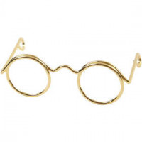 Novelty Glasses, W: 35 mm, hole size 13 mm, 10 pcs, gold [HOB-500331]