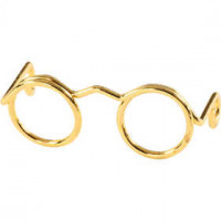 Novelty Glasses, W: 25 mm, inner size 9 mm, 10 pcs, gold [HOB-500341]