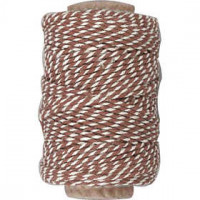 Cotton Cord, thickness 1.1 mm, 50 m, brown/white [HOB-50347]