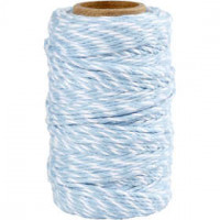 Cotton Cord, thickness 1.1 mm, 50 m, white/light blue [HOB-503793]