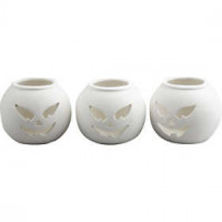 Tea Light Candle Holder, size 9x9x7.5 cm, 12 pcs, white [HOB-50500]