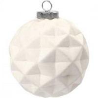 Terracotta Ornament, D: 8 cm, H: 9 cm, 6 pcs, white [HOB-50564]