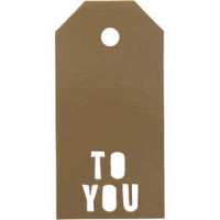 Manila Tags, size 5x10 cm, 300 g, 15 pcs, gold [HOB-50984]