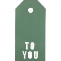 Manila Tags, size 5x10 cm, 300 g, 15 pcs, green [HOB-50986]
