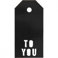 Manila Tags, size 5x10 cm, 300 g, 15 pcs, black [HOB-50988]