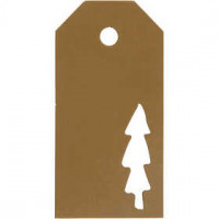 Manila Tags, size 5x10 cm, 300 g, 15 pcs, gold [HOB-50990]