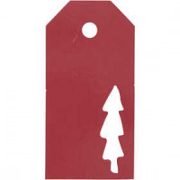 Manila Tags, size 5x10 cm, 300 g, 15 pcs, red [HOB-50991]