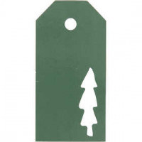 Manila Tags, size 5x10 cm, 300 g, 15 pcs, green [HOB-50992]