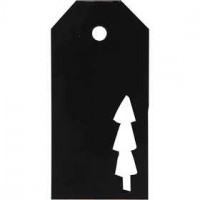 Manila Tags, size 5x10 cm, 300 g, 15 pcs, black [HOB-50994]