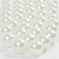 Plastic Beads, size 12 mm, hole size 1.2 mm, 52 g, mother-of-pearl [HOB-51081]