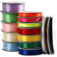Satin Ribbon, 15 rolls, asstd colours [HOB-51364]