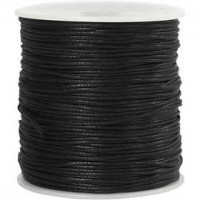Cotton Cord, thickness 1 mm, 100 m, black [HOB-51514]