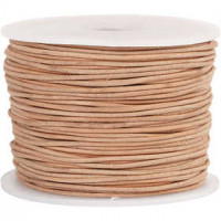 Leather Cord, thickness 1 mm, 50 m, natural [HOB-51528]