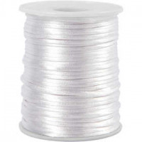 Satin Cord, thickness 2 mm, 50 m, white [HOB-515507]