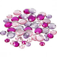 Rhinestones, size 6+9+12 mm, 360 pcs, purple harmony [HOB-52182]