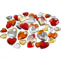 Rhinestones, size 6+10+14 mm, 252 pcs, red harmony [HOB-52186]