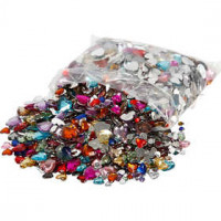 Rhinestones, D: 6+10+14 mm, 2520 pcs, asstd colours [HOB-52233]