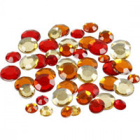 Rhinestones, size 6+9+12 mm, 360 pcs, red harmony [HOB-52243]