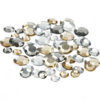 Rhinestones, size 6+9+12 mm, 360 pcs, golden/silver harmony [HOB-52245]