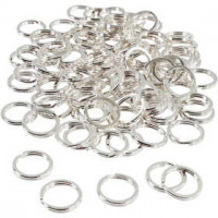 Split Ring, D: 15 mm, 100 pcs, silver-plated [HOB-52605]