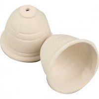 Bell, H: 5.7 cm, D: 6 cm, 6 pcs, white [HOB-556600]