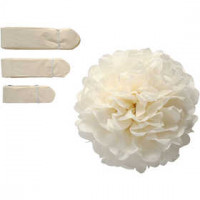 Tissue Pompons, D: 20+24+30 cm, 16 g, 3 pcs, off-white [HOB-590021]