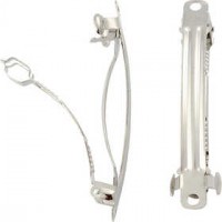 Barrettes, W: 6 mm, L: 6 cm, 20 pcs, silver-plated [HOB-600862]