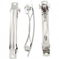 Barrettes, W: 8 mm, L: 8 cm, 30 pcs, silver-plated [HOB-600882]