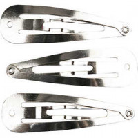 Hair Clips, W: 14 mm, L: 45 mm, 10 pcs, silver-plated [HOB-600991]