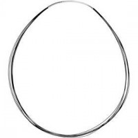 Necklace, L: 42.5 cm, D: 1 mm, 1 pc, black [HOB-60139]