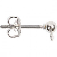 Stud Earrings, L: 13 mm, 10 pcs, silver-plated [HOB-603100]