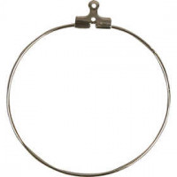 Beading Hoops, D: 40 mm, 6 pcs, silver-plated [HOB-603200]