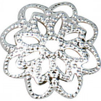 Bead Caps, D: 10 mm, 50 pcs, silver-plated [HOB-60344]