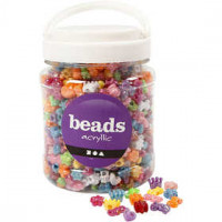 Novelty Shape Beads, D: 10 mm, hole size 3 mm, 700 ml, asstd colours [HOB-61800]