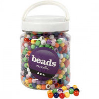 Pony Beads, D: 10 mm, hole size 4.5 mm, 700 ml, asstd colours [HOB-61835]