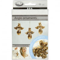 Angel Ornament, H: 5.5 cm, W: 4.5 cm, 4 pcs, gold [HOB-63276]