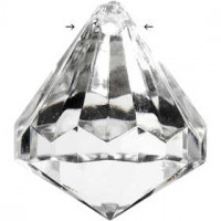 Acylic Beads, size 31x35 mm, hole size 2.5 mm, 6 pcs, Gloss transparent [HOB-636840]