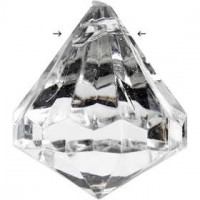 Acylic Beads, size 27x30 mm, hole size 2.5 mm, 8 pcs, Gloss transparent [HOB-636850]