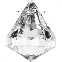 Acylic Beads, size 25x22 mm, hole size 2 mm, 14 pcs, Gloss transparent [HOB-636860]