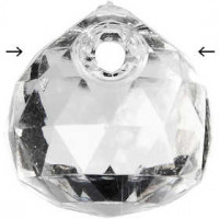 Acylic Beads, size 16 mm, hole size 2 mm, 38 pcs, Gloss transparent [HOB-636870]