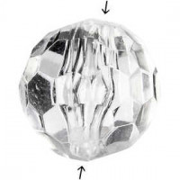 Acylic Beads, size 12 mm, hole size 1.2 mm, 77 pcs, Gloss transparent [HOB-636890]